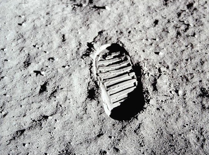 footprint of the first step taken on the moon